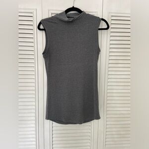 Kit and Ace Sleeveless Mock Neck Tank Top in Charcoal